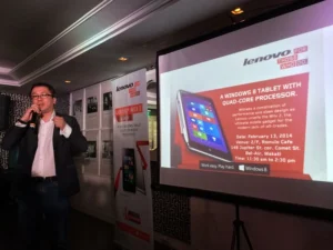 Michael Ngan, Lenovo Philippines General Manager, welcoming the media to the Miix 2 Launch