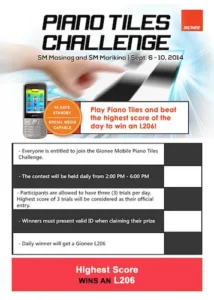 Gionee Piano Tiles Challenge
