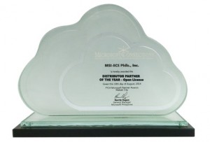MSI-ECS Microsoft Distributor Partner of the Year - Open License Award
