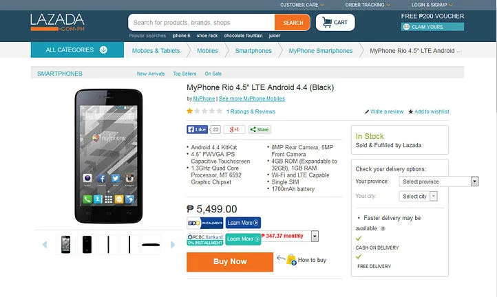 MyPhone Rio LTE MyPhone Rio LTE on Lazada