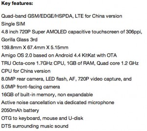 Elife S5_1 Specs and Features