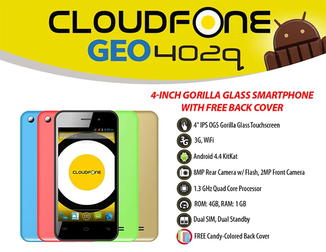 CloudFone Geo Get the CloudFone Geo 402q with Globe Plan 299