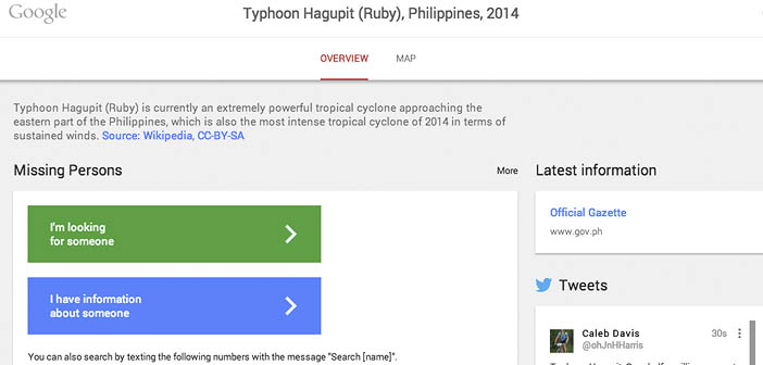 Google Launches Crisis Response for Typhoon Hagupit