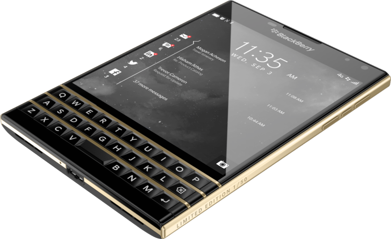 BlackBerry Passport Limited Edition Black and Gold 1