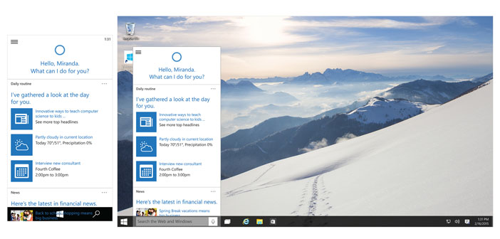 Microsoft Brings Cortana to PCs with Windows 10