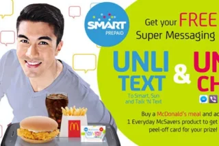 Get 1 Day of FREE Unlimited Text and Chat from Smart and McDonalds