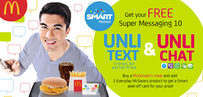 Get 1 Day of FREE Unlimited Text and Chat from Smart and McDonalds