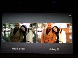 Photo comparison between the iPhone 6 Plus and the Samsung Galaxy S6 (image c/o Abbie Real)