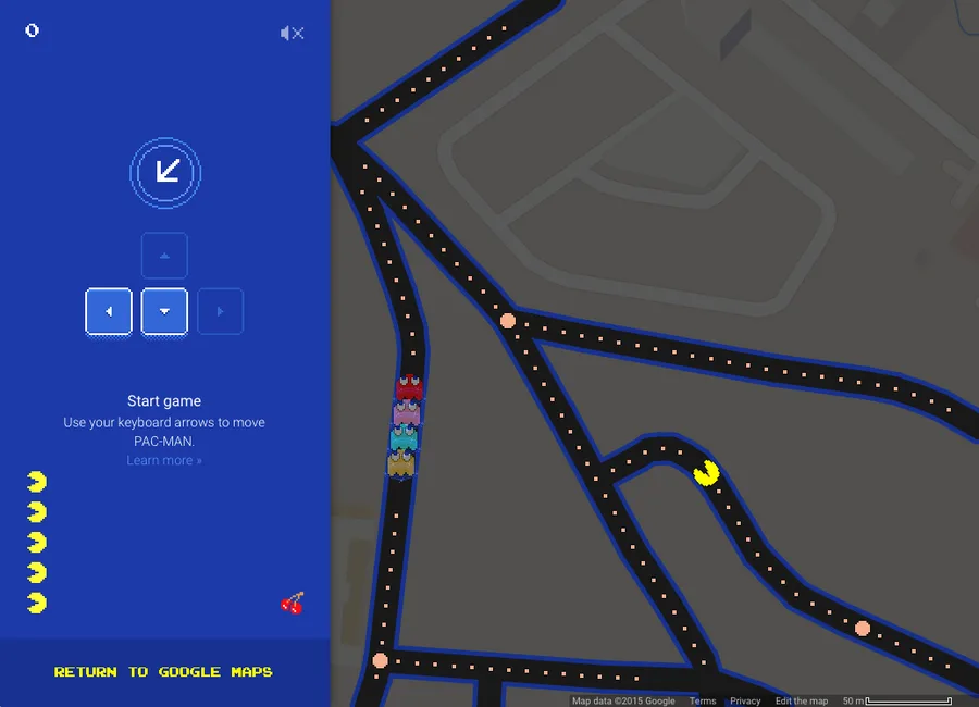 Pac-Man Google Pac-Man on Desktop