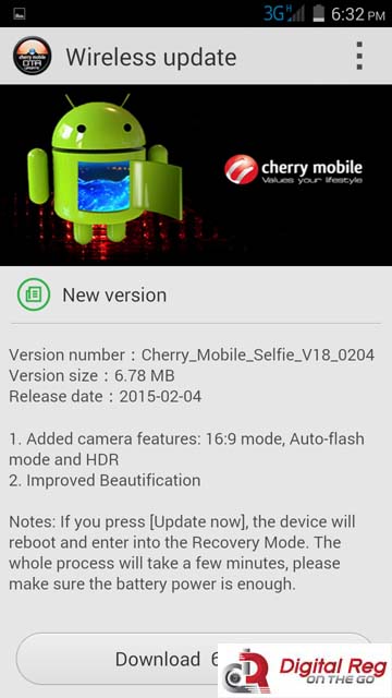 cherry mobile selfie - update