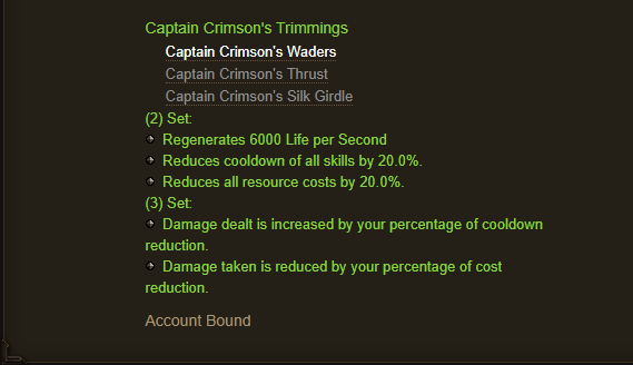 Captain Crimson's Trimmings - full set bonus