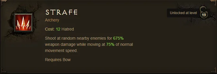 Demon Hunter Archery Skill - Strafe