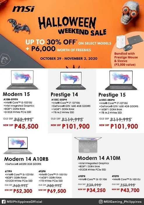 MSI Halloween Weekend Sale