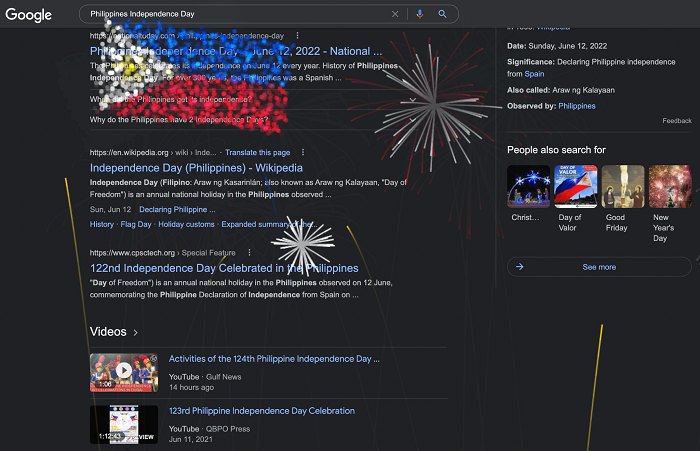 Google Search Philippine Independence