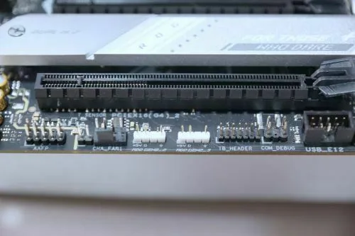 STRIX Z790-A D4 most of the chassis fan headers are found here at the bottom part of the board.
