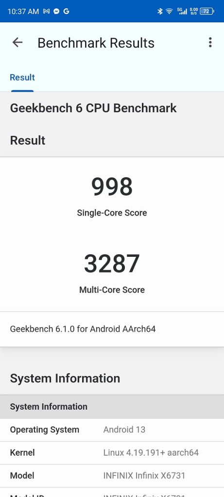 Infinix Zero 30 5g Geekbench 6 Score 2