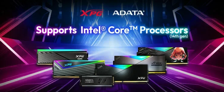 ADATA Memory And SSDs Fully Support Intel® Core™ 14th Gen Processors Banner