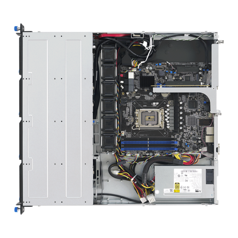 E-2400 RS300 E12 PS4 Server 2D Top Open View E-2400