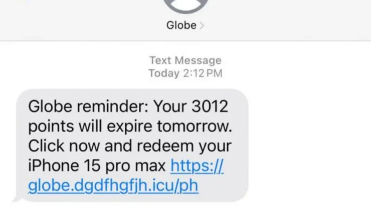 Globe Points Scam Img