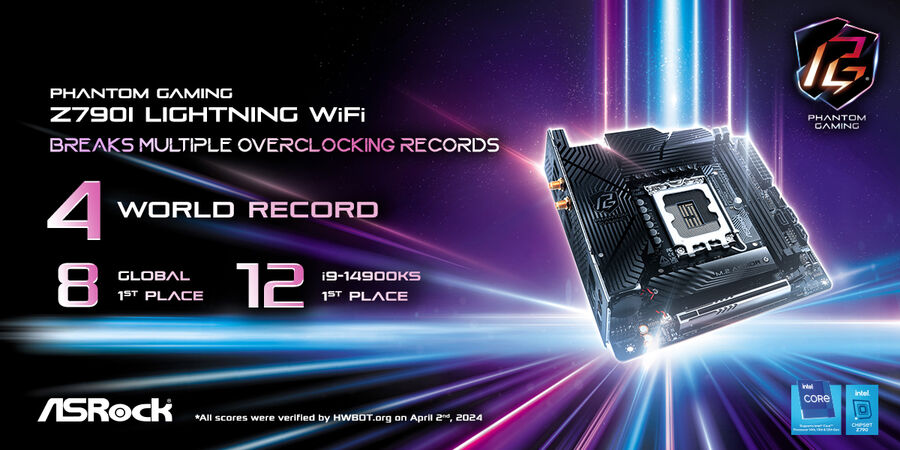 B760I Lightning WiFi The Z790i Lightning WiFi Breaks Multiple Overclocking Records