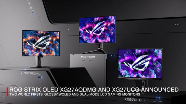 Rog Strix Oled Xg27aqdmg, Rog Strix Xg27ucg, Rog Swift Oled Pg27aqdm Banner