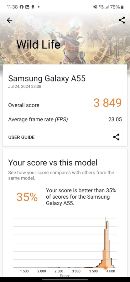 Galaxy A55 5G Screenshot 20240724 233836 3dmark