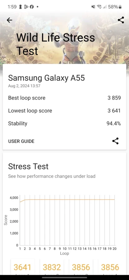 Galaxy A55 5G Screenshot 20240802 135959 3dmark