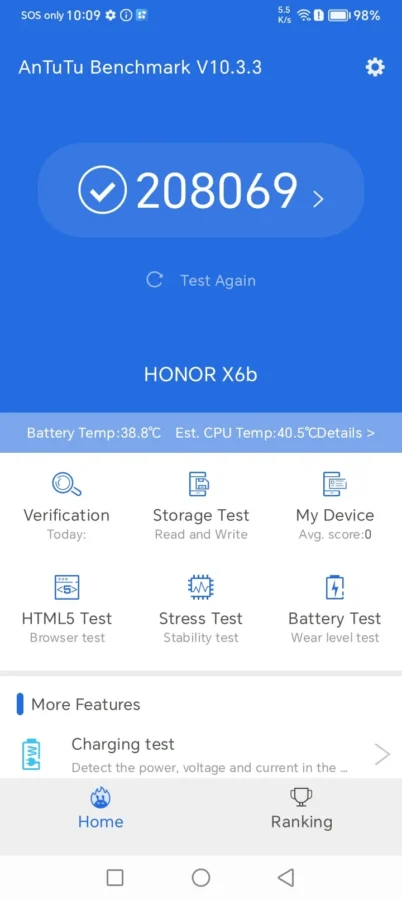 HONOR X6b Review Screenshot 20240902 100931 Com.antutu.abenchmark