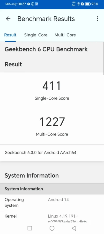 HONOR X6b Review Screenshot 20240902 102727 Com.primatelabs.geekbench6