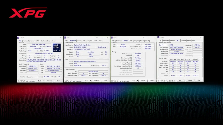 ADATA PR Photo of Gigabyte AORUS Z890 PRO ICE with XPG DDR5 CUDIMM 9600 MT/s