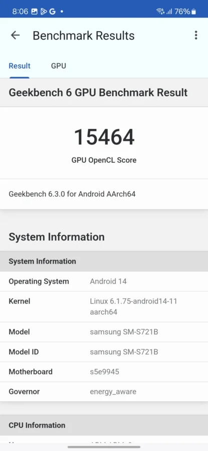 samsung galaxy s24 fe Screenshot 20241020 200649 Geekbench 6