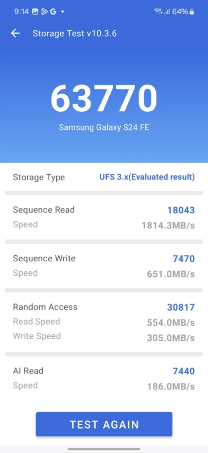 samsung galaxy s24 fe Screenshot 20241020 211425 Antutu Benchmark