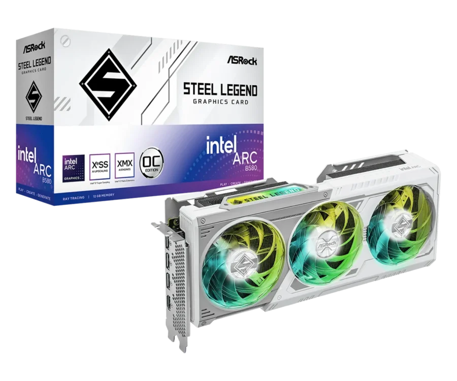 ASRock Intel® Arc™ B580 Steel Legend Series Graphics Card