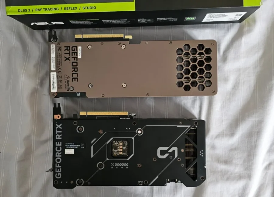 ASUS DUAL RTX 4070 Super vs RTX 3080 Backplate side