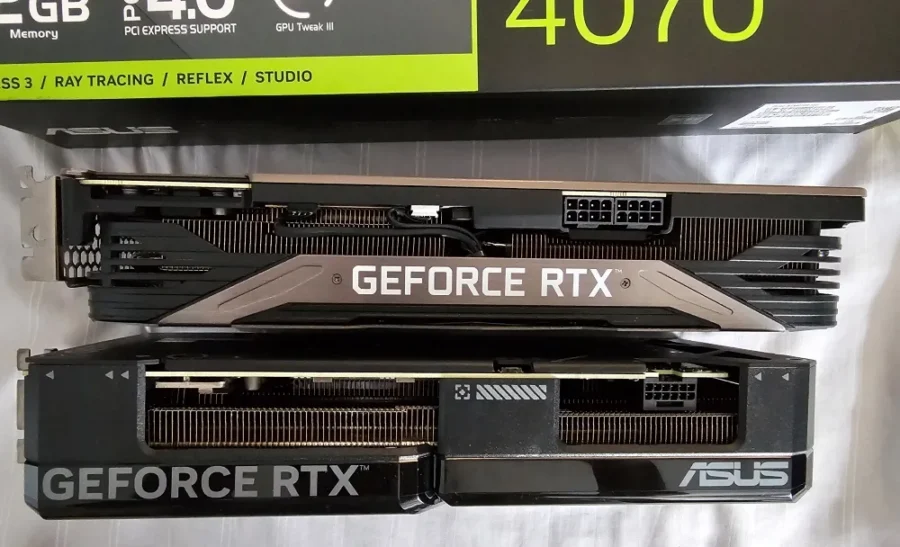 ASUS DUAL RTX 4070 Super vs RTX 3080 Side profile