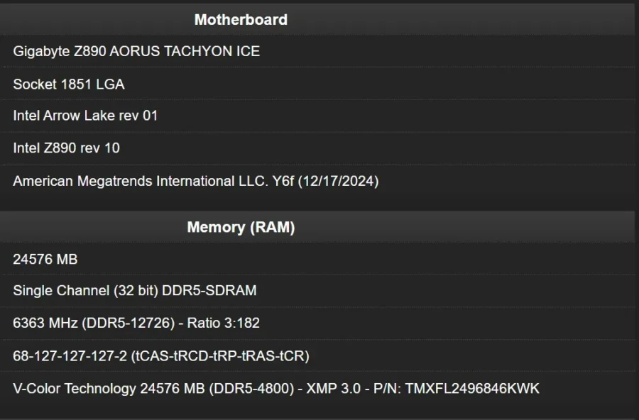 Z890 AORUS TACHYON ICE OC