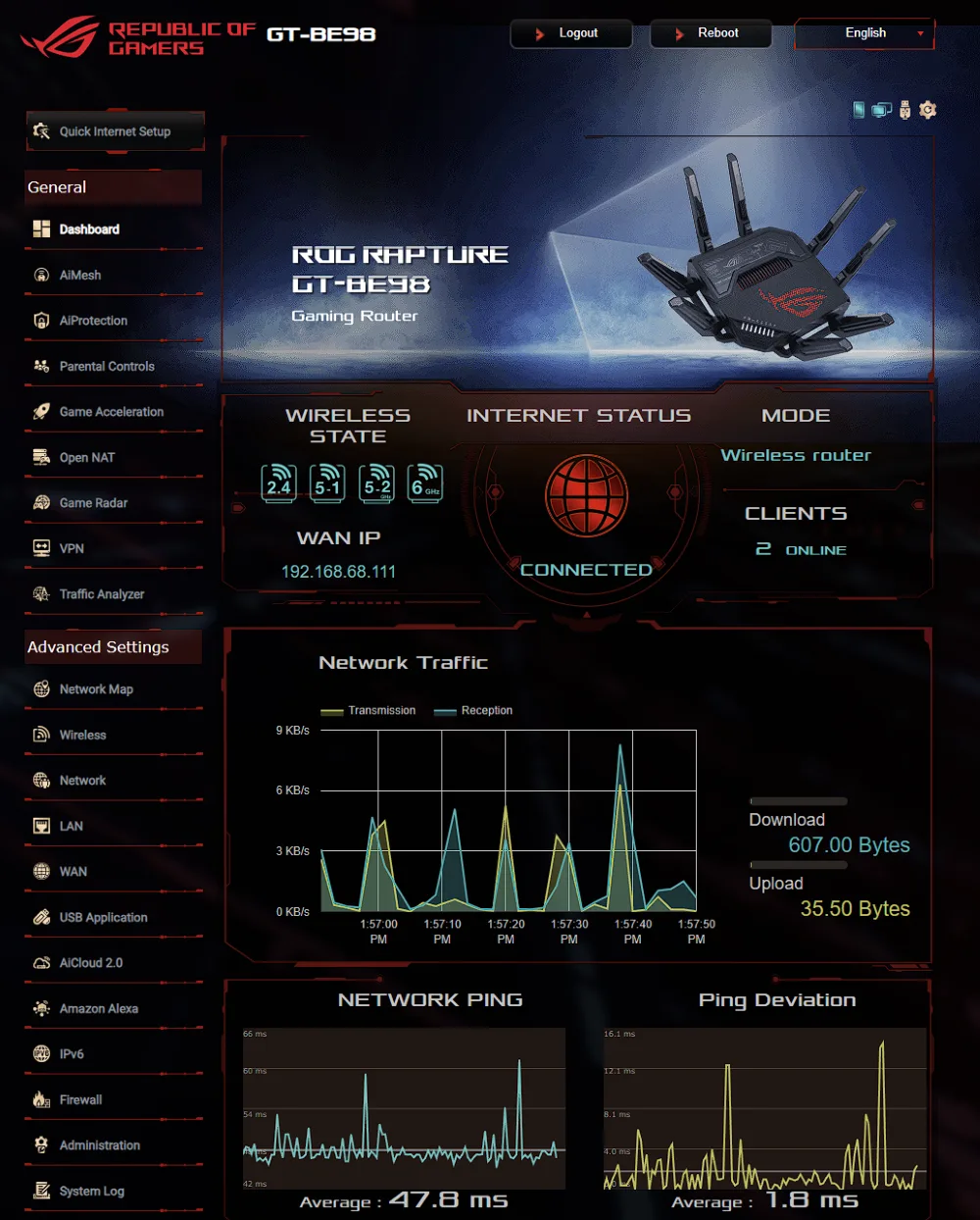 ROG Rapture GT-BE98 ROG Rapture GT-BE98