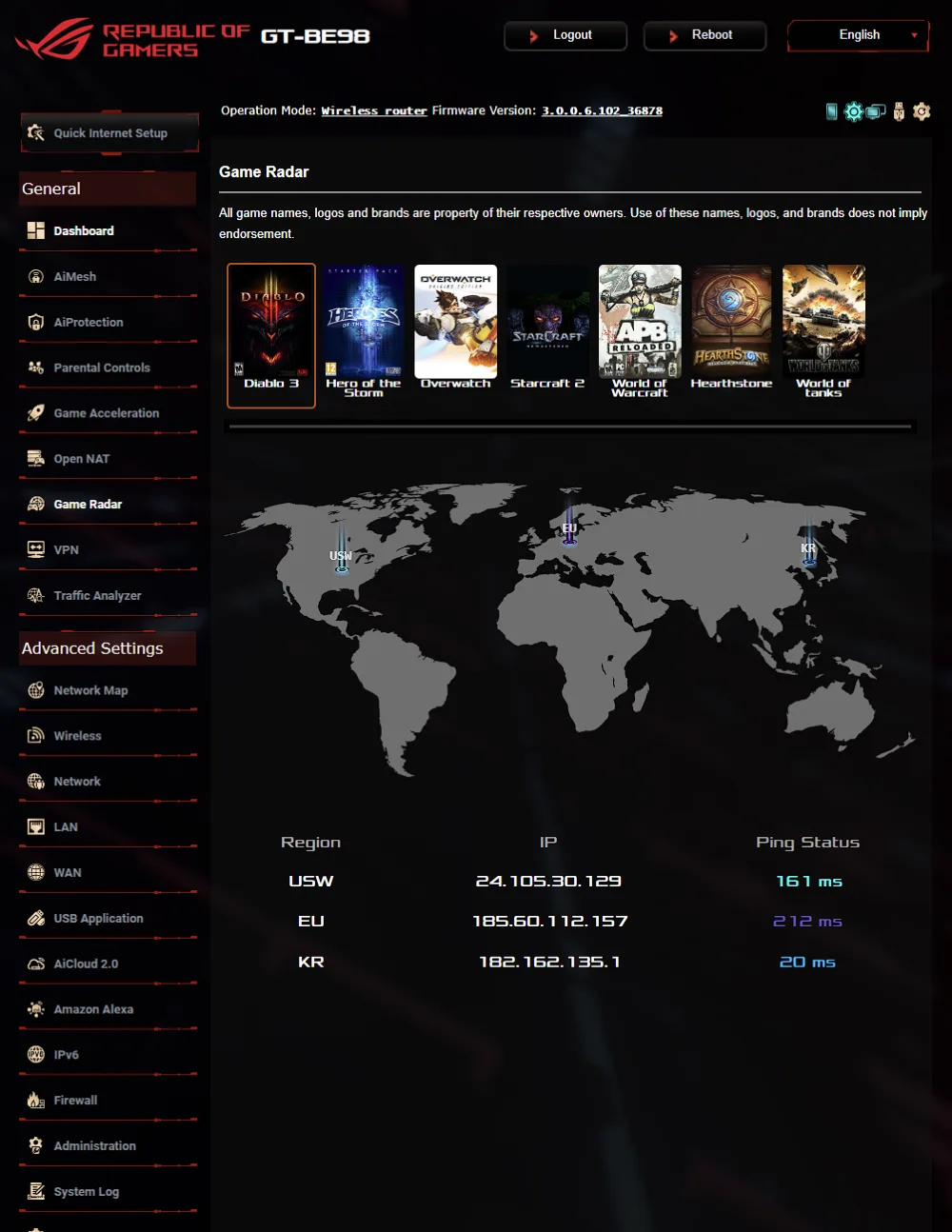 ROG Rapture GT-BE98 ROG Rapture GT-BE98
