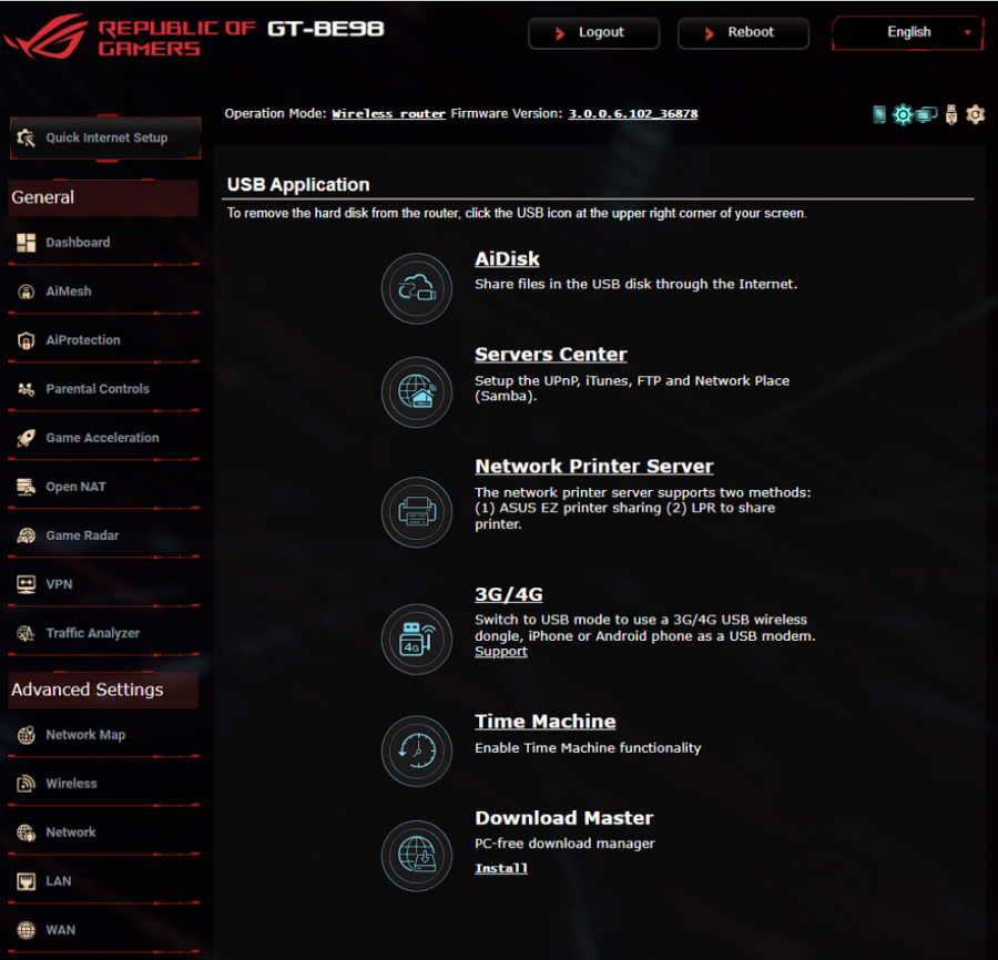 ROG Rapture GT-BE98 ROG Rapture GT-BE98