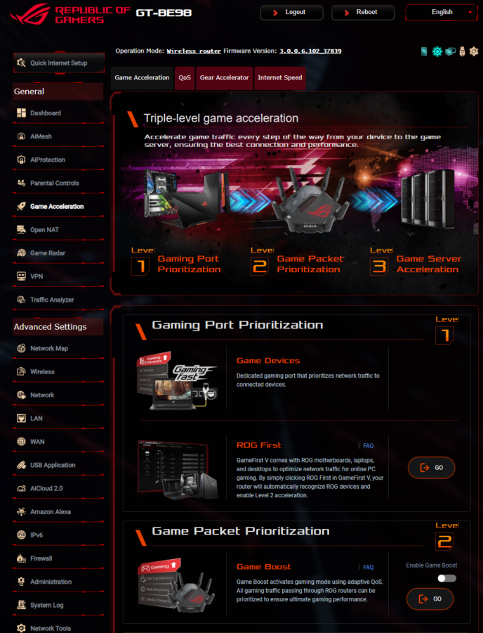 ROG Rapture GT-BE98 ROG Rapture GT-BE98