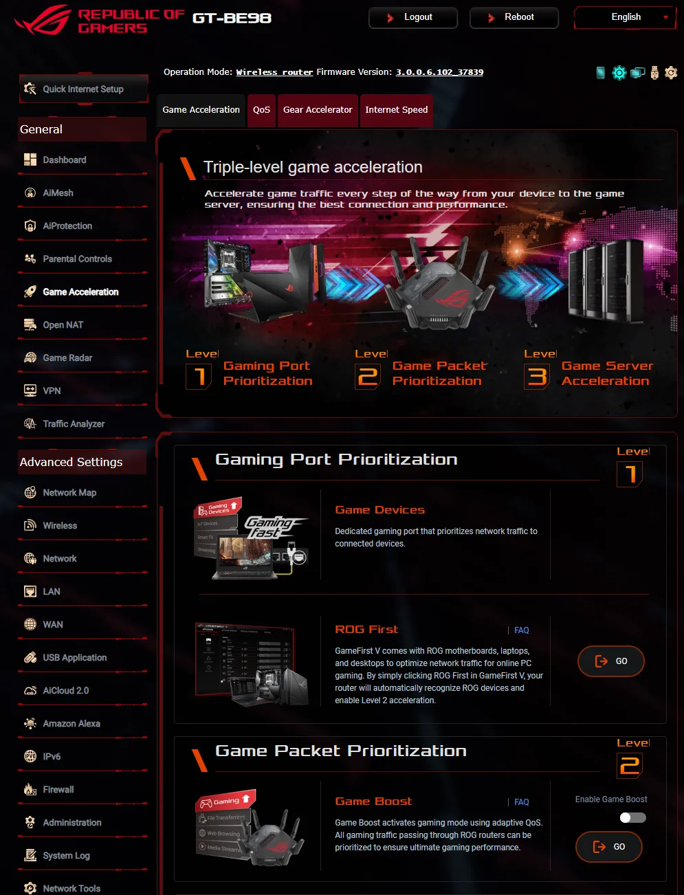 ROG Rapture GT-BE98 ROG Rapture GT-BE98