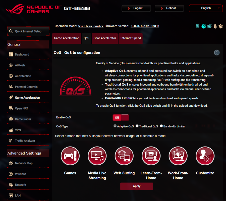 ROG Rapture GT-BE98 ROG Rapture GT-BE98