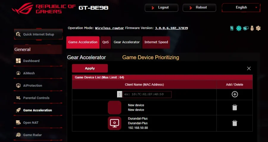 ROG Rapture GT-BE98