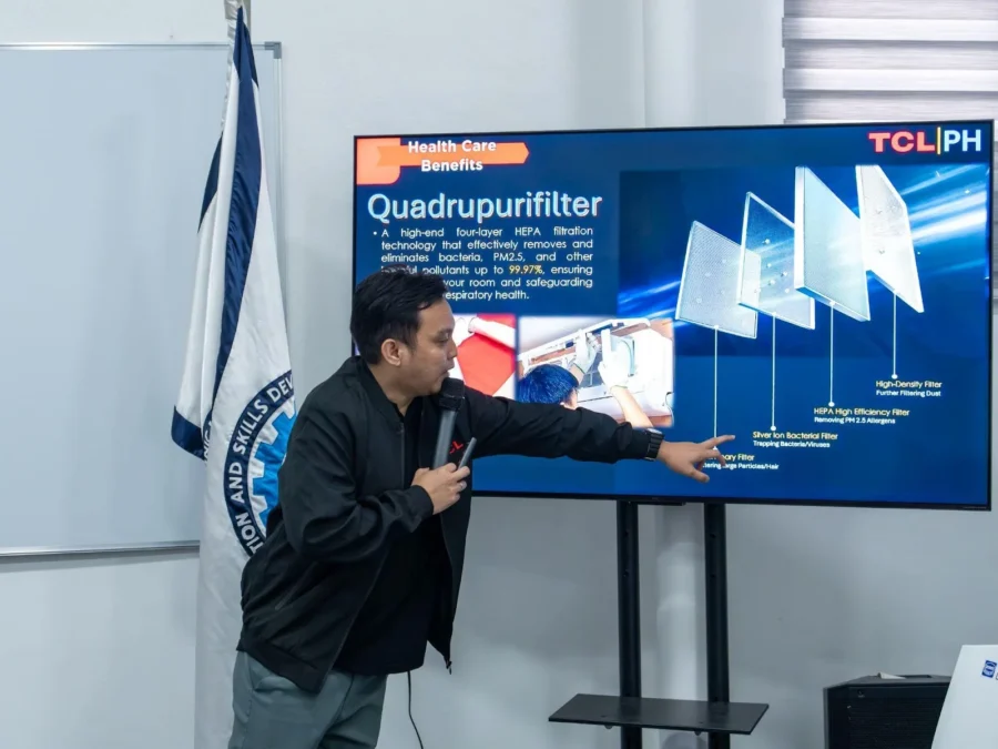 Trainers from TCL Philippines conducted in-depth sessions on TCL’s air conditioning innovations, emphasizing FreshIN and VoxIN technologies alongside practical training in installation, repair, and maintenance.