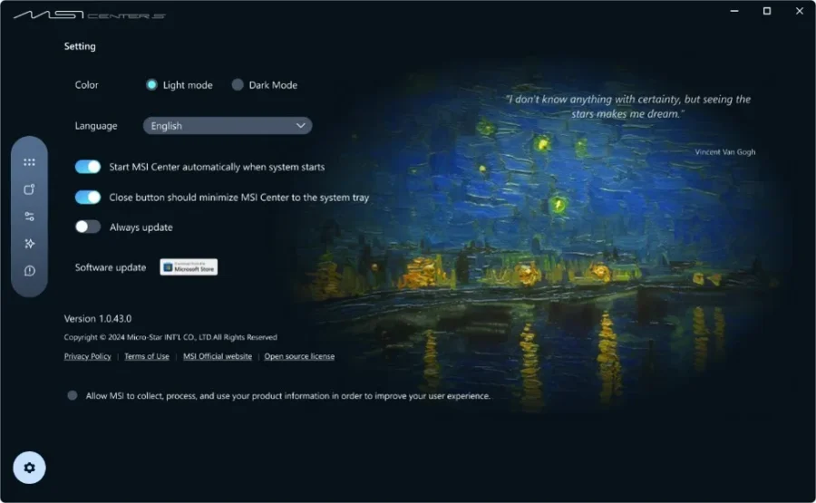 Prestige 14 Flip AI+ Vincent van Gogh